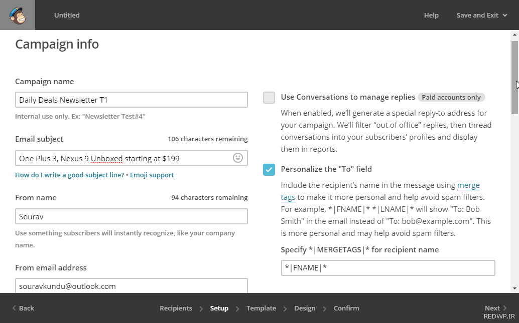 راه اندازی خبرنامه رایگان با Mail Chimp در وردپرس